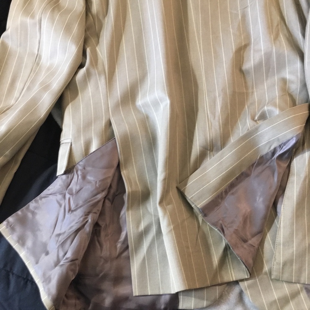 SAVILE ROW 2-Button Custom Pinstripe Tan Suit RARE - Picture 5 of 8